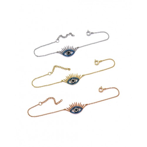 Silver evil eye bracelet