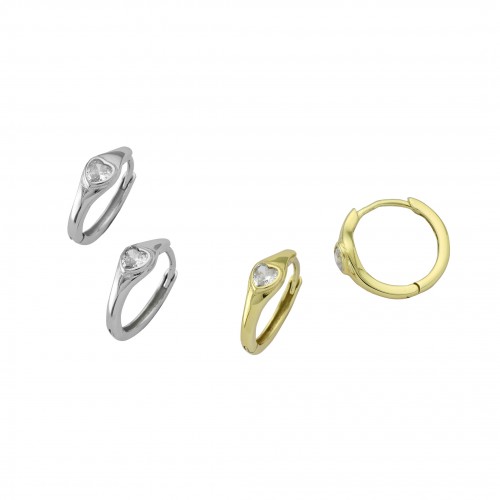 Hoop Heart Earrings
