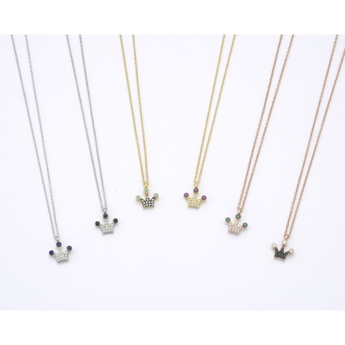 Silver necklace crown