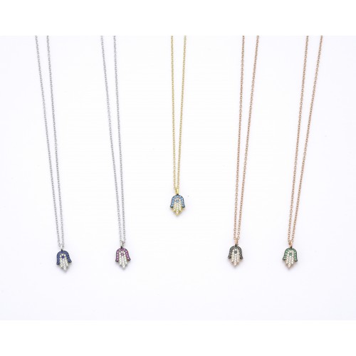 Silver hamsa necklace