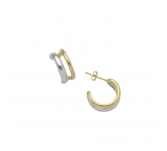 Two-Tone Half Hoop Earrings