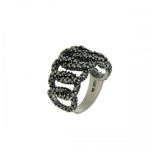 Silver marcasite ring