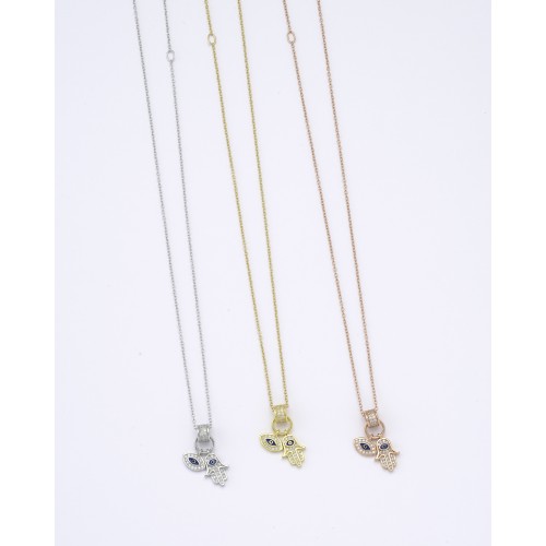 Silver eye hamsa necklace