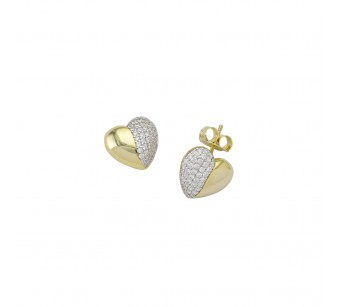 Two-Tone Heart Earrings
