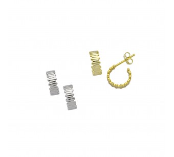 Open Hoop Bar Earrings