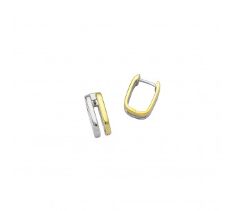 Two-Tone Double Hoop Earrings