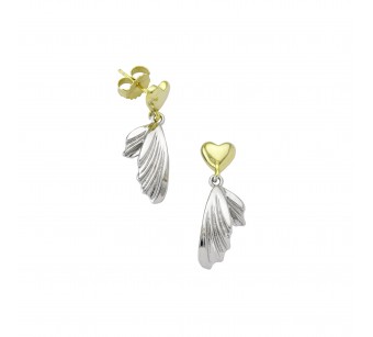 Two-Tone Feather & Heart...