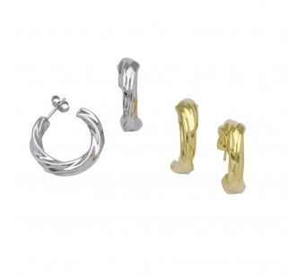 Crumbled Hoop Earrings