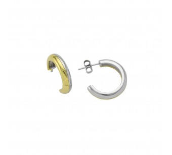 Two-Tone Half Hoop Earrings