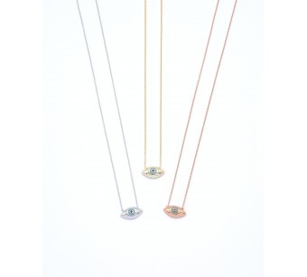 Silver eye necklace