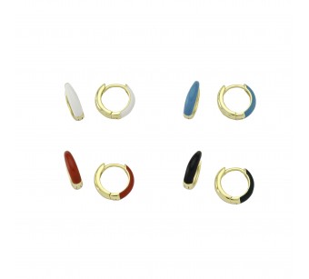 Enamelled Hoop Earrings