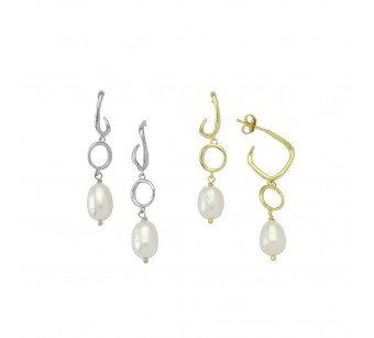Hanging Hoop Earrings with...