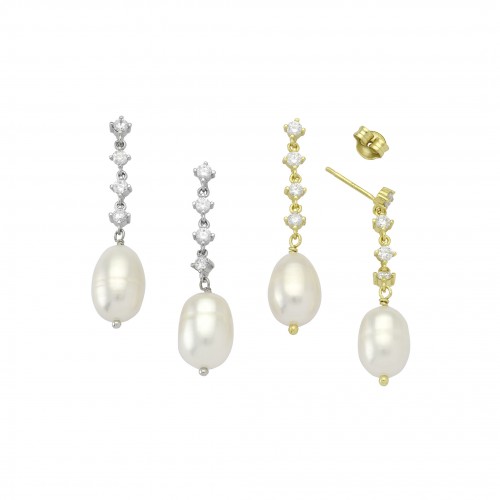 Hanging Earrings with Pearl