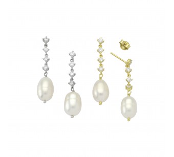 Hanging Earrings with Pearl