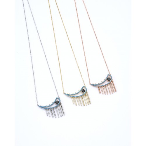 Silver eye necklace