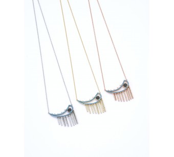 Silver eye necklace