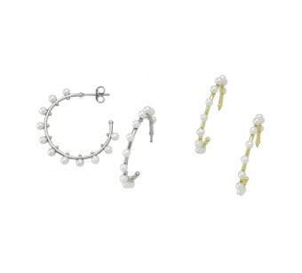 Hoop Earrings with Pearl