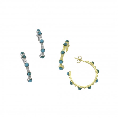 Hoop Earrings with Turquoise