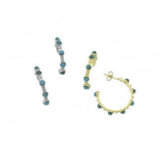 Hoop Earrings with Turquoise