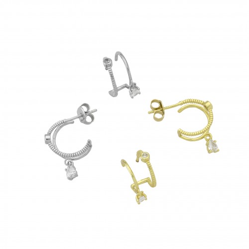 Open Double Hoop Earrings