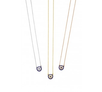 Silver target or disk necklace