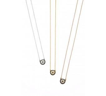 Silver target or disk necklace 2
