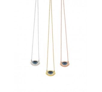 Silver eye necklace