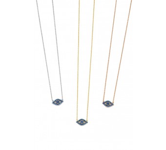 Silver eye necklace