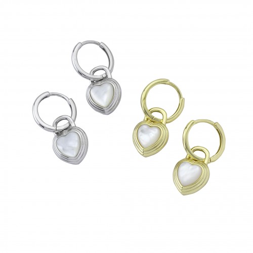 Hearts Earrings with Pearl
