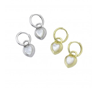 Hearts Earrings with Pearl
