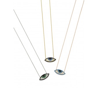 Silver eye necklace 2