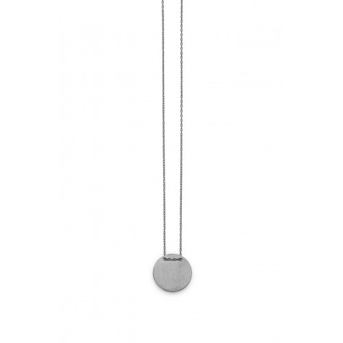 Silver disk necklace