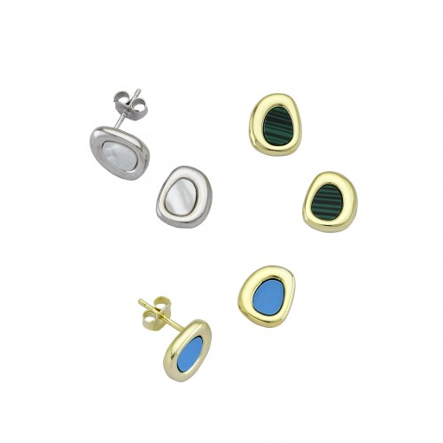 Crumpled Disk Earrings