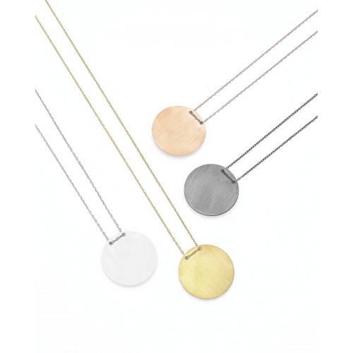 Silver disk necklace