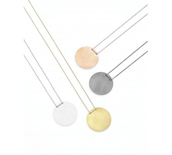 Silver disk necklace