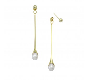 Bar Earrings with Pearl