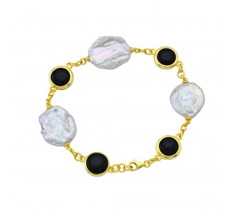 Pearl Bracelet & Black Onyx