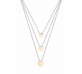 Silver triple disk necklace