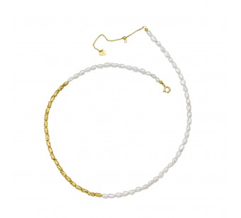 Half-and-Half Necklace with...