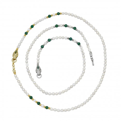 Serpent Necklace with Pearl