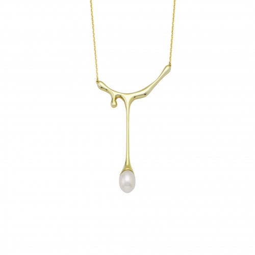 "Liquid" Necklace with Pearl