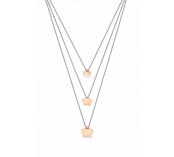 Silver triple flower necklace