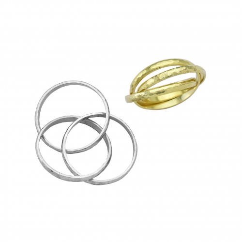 Triple Hammered  Ring