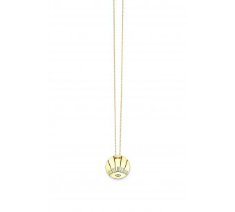Silver eye-sun necklace