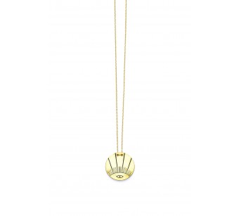 Silver eye-sun necklace