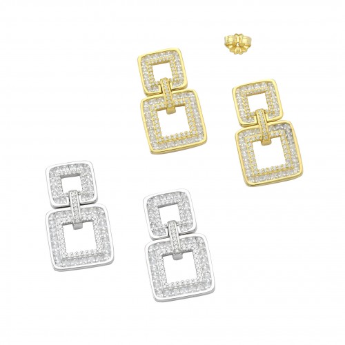 Double-Square Hoop Earrings