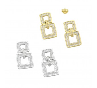 Double-Square Hoop Earrings
