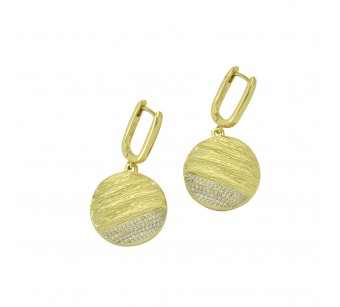 Crumpled Disc Earrings