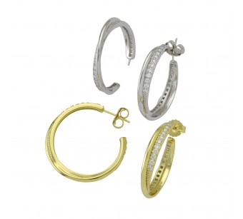 Open Double Hoop Earrings