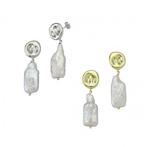 Pendant Earrings with Pearl